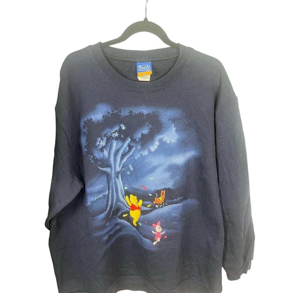Disney Woman Pooh Tigger Piglet Crew Neck Sweatshirt — Women’s 2X Light Blue